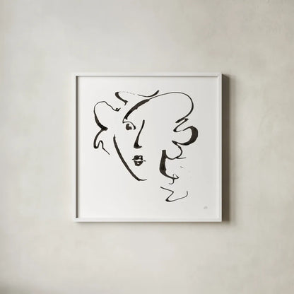 Cool Heads IV by Chris Paschke. Shown in a crisp white glass frame for a clean and minimalist style. Available as an archival giclee rolled canvas, fine art paper, or poster print. SKU 98218a.