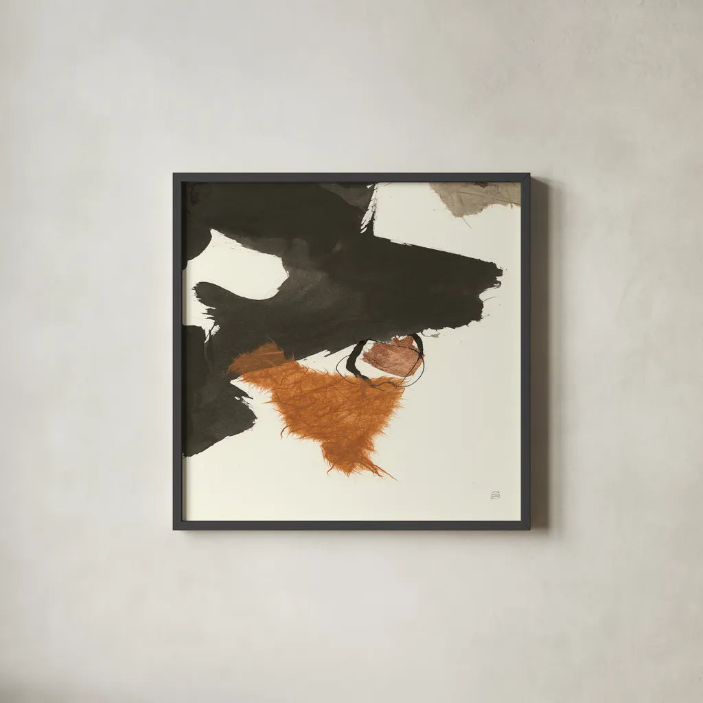 Copper Linked IV by Chris Paschke. Shown in a sleek black glass frame for a contemporary gallery look. Available as an archival giclee rolled canvas, fine art paper, or poster print. SKU 67343a.