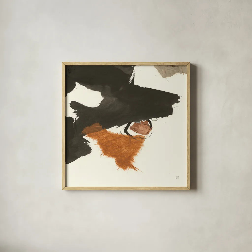 Copper Linked IV by Chris Paschke. Shown in a natural wood glass frame for a timeless modern aesthetic. Available as an archival giclee rolled canvas, fine art paper, or poster print. SKU 67343a.