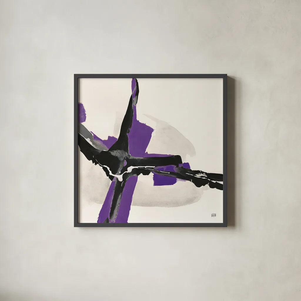 Creamy Amethyst I by Chris Paschke. Shown in a sleek black glass frame for a contemporary gallery look. Available as an archival giclee rolled canvas, fine art paper, or poster print. SKU 32037a.