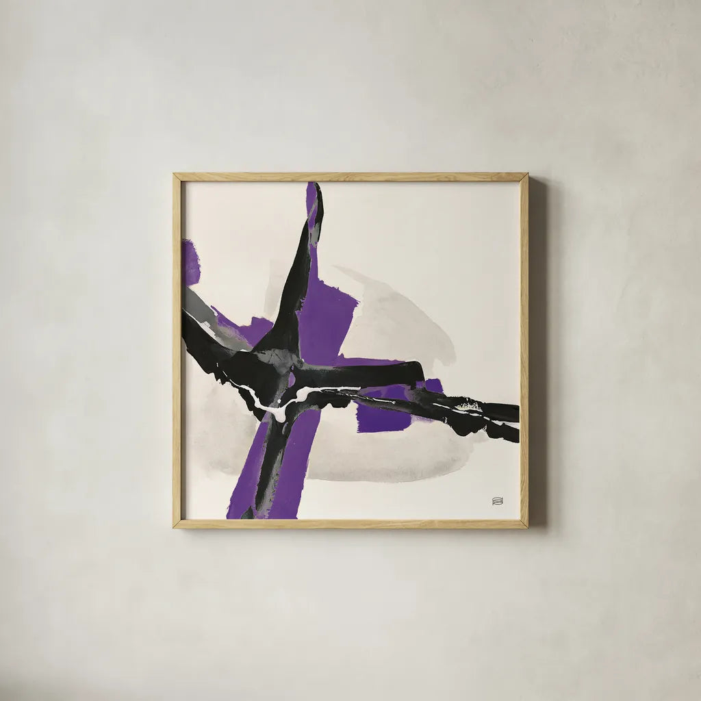 Creamy Amethyst I by Chris Paschke. Shown in a natural wood glass frame for a timeless modern aesthetic. Available as an archival giclee rolled canvas, fine art paper, or poster print. SKU 32037a.