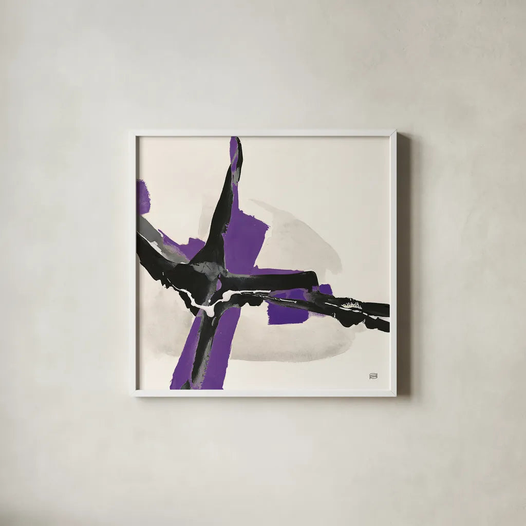 Creamy Amethyst I by Chris Paschke. Shown in a crisp white glass frame for a clean and minimalist style. Available as an archival giclee rolled canvas, fine art paper, or poster print. SKU 32037a.