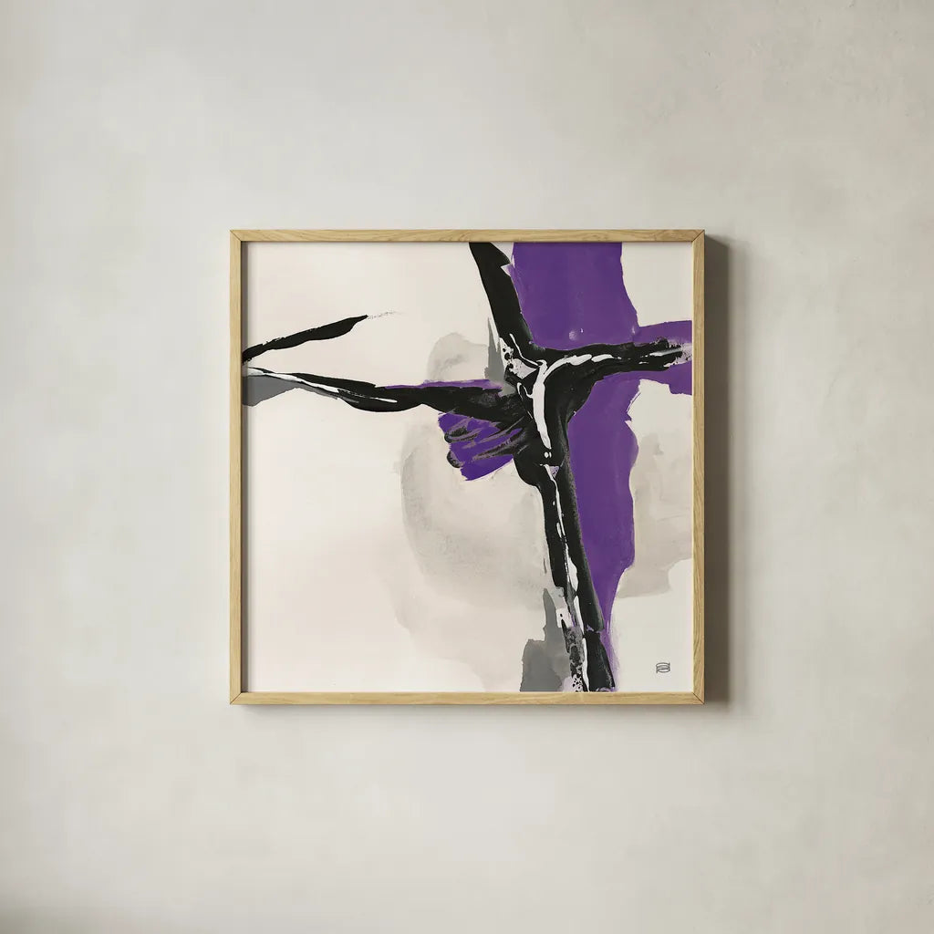 Creamy Amethyst II by Chris Paschke. Shown in a natural wood glass frame for a timeless modern aesthetic. Available as an archival giclee rolled canvas, fine art paper, or poster print. SKU 32038a.