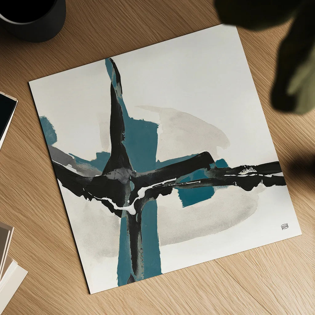 Creamy Cerulean I by Chris Paschke. Shown as a detailed flat fine art print, highlighting archival giclee quality. Available as an archival giclee rolled canvas, fine art paper, or poster print. SKU 32035a.