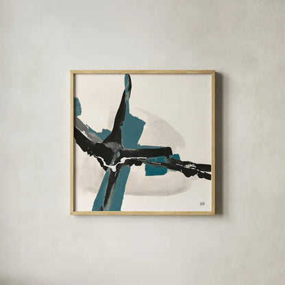 Creamy Cerulean I by Chris Paschke. Shown in a natural wood glass frame for a timeless modern aesthetic. Available as an archival giclee rolled canvas, fine art paper, or poster print. SKU 32035a.