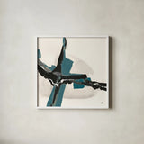Creamy Cerulean I by Chris Paschke. Shown in a crisp white glass frame for a clean and minimalist style. Available as an archival giclee rolled canvas, fine art paper, or poster print. SKU 32035a.