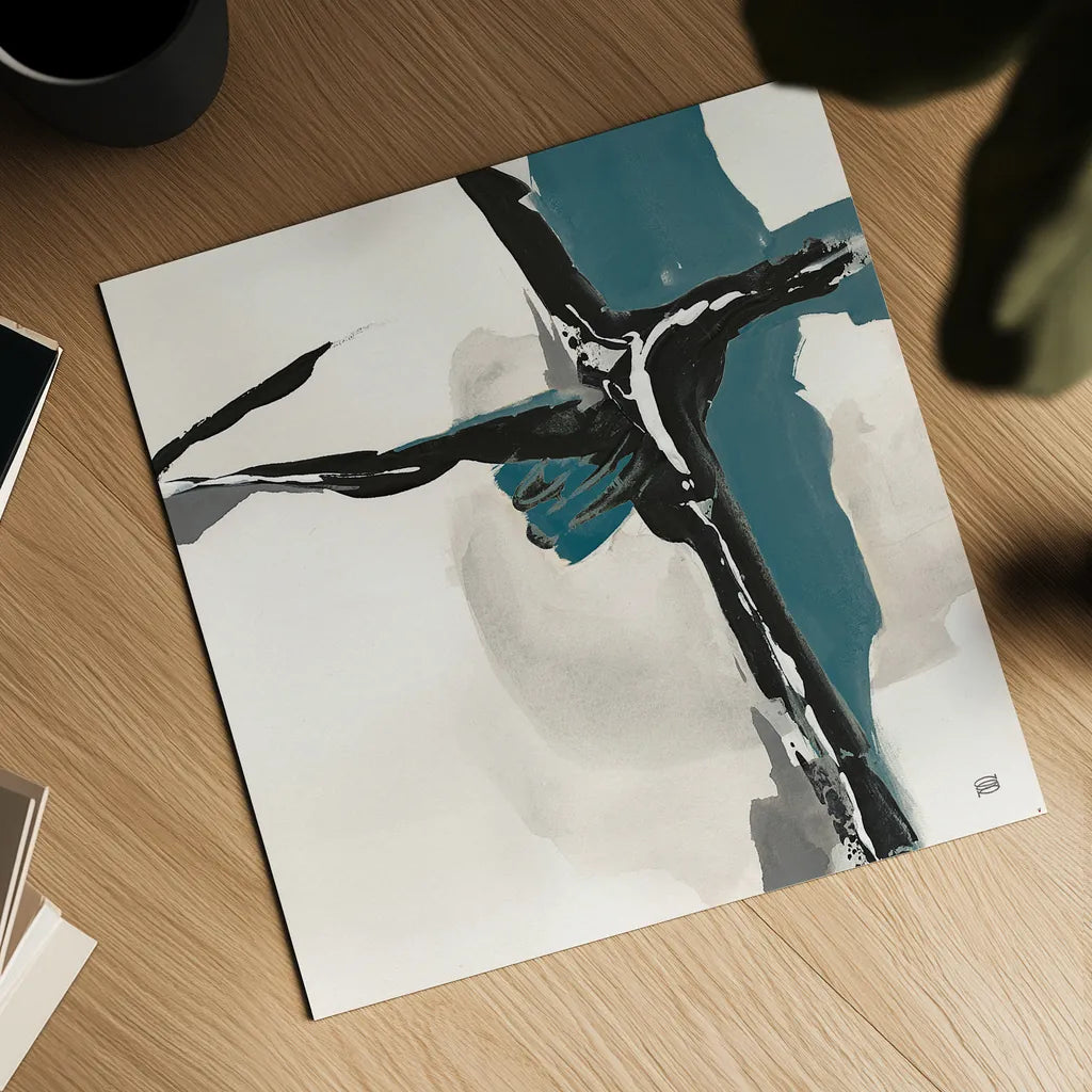 Creamy Cerulean II by Chris Paschke. Shown as a detailed flat fine art print, highlighting archival giclee quality. Available as an archival giclee rolled canvas, fine art paper, or poster print. SKU 32036a.