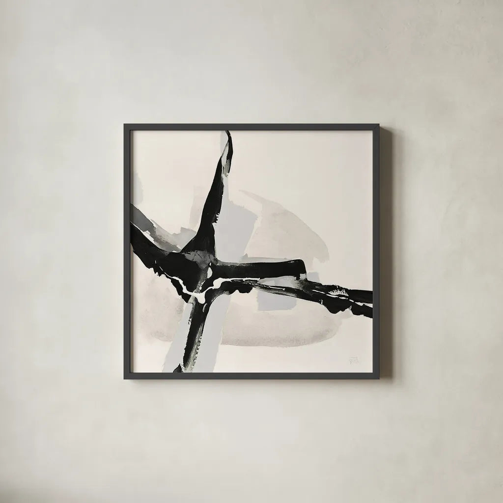 Creamy Neutral I by Chris Paschke. Shown in a sleek black glass frame for a contemporary gallery look. Available as an archival giclee rolled canvas, fine art paper, or poster print. SKU 27922a.