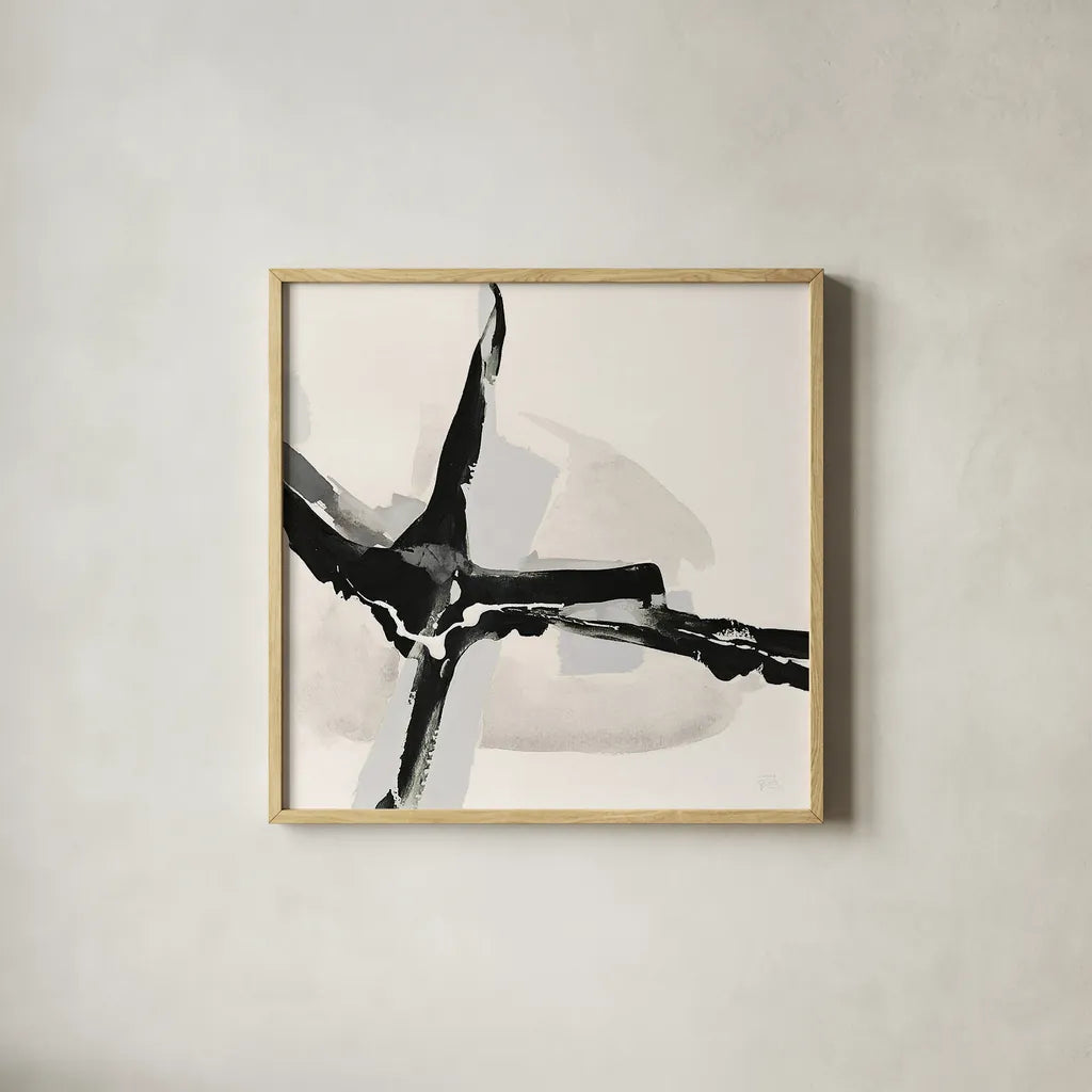 Creamy Neutral I by Chris Paschke. Shown in a natural wood glass frame for a timeless modern aesthetic. Available as an archival giclee rolled canvas, fine art paper, or poster print. SKU 27922a.