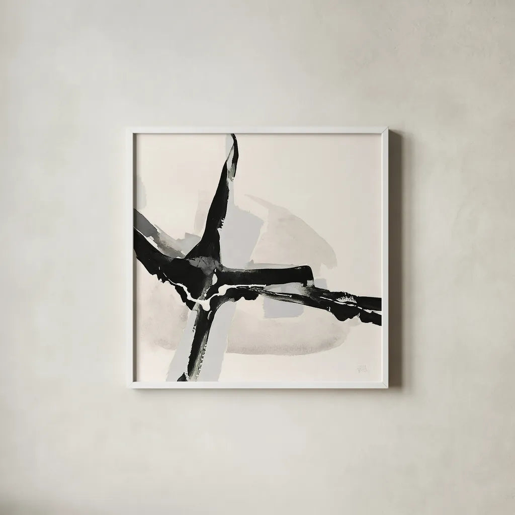 Creamy Neutral I by Chris Paschke. Shown in a crisp white glass frame for a clean and minimalist style. Available as an archival giclee rolled canvas, fine art paper, or poster print. SKU 27922a.