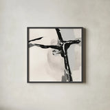 Creamy Neutral II by Chris Paschke. Shown in a sleek black glass frame for a contemporary gallery look. Available as an archival giclee rolled canvas, fine art paper, or poster print. SKU 27923a.