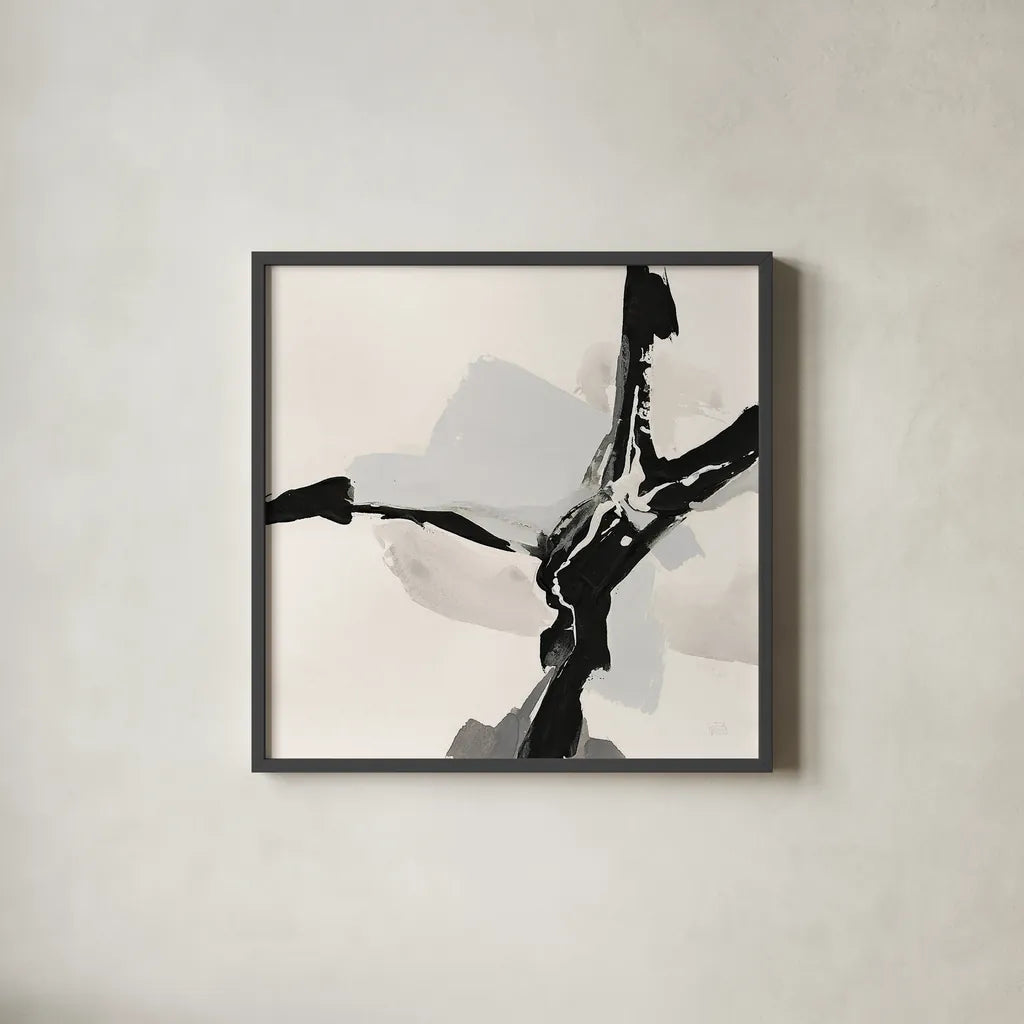 Creamy Neutral III by Chris Paschke. Shown in a sleek black glass frame for a contemporary gallery look. Available as an archival giclee rolled canvas, fine art paper, or poster print. SKU 27924a.