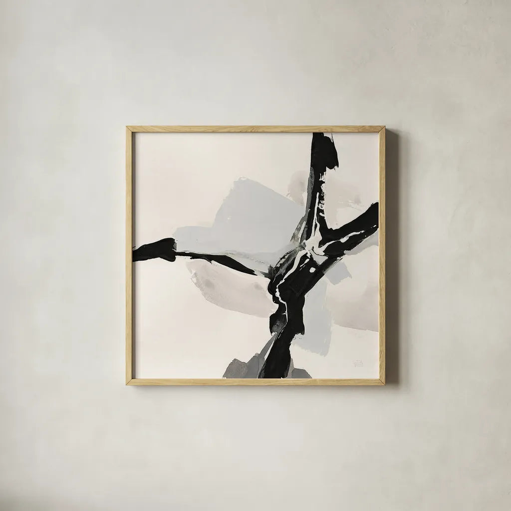 Creamy Neutral III by Chris Paschke. Shown in a natural wood glass frame for a timeless modern aesthetic. Available as an archival giclee rolled canvas, fine art paper, or poster print. SKU 27924a.