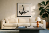 Creamy Neutral IV by Chris Paschke. Displayed in a glass frame with matte in a clean modern living room. Available as an archival giclee rolled canvas, fine art paper, or poster print. SKU 27925a.
