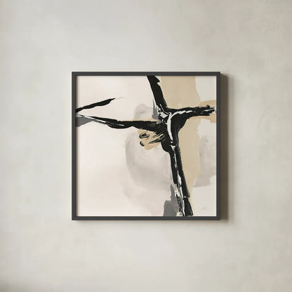 Creamy Tan II by Chris Paschke. Shown in a sleek black glass frame for a contemporary gallery look. Available as an archival giclee rolled canvas, fine art paper, or poster print. SKU 27927a.