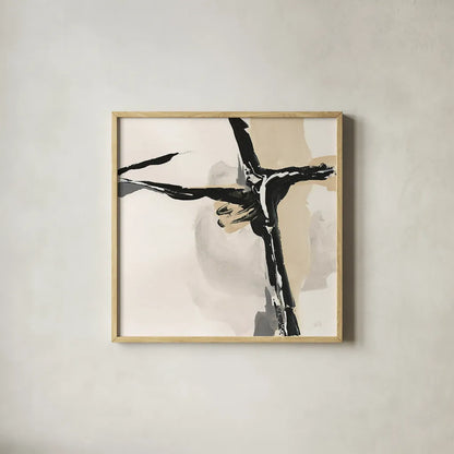 Creamy Tan II by Chris Paschke. Shown in a natural wood glass frame for a timeless modern aesthetic. Available as an archival giclee rolled canvas, fine art paper, or poster print. SKU 27927a.