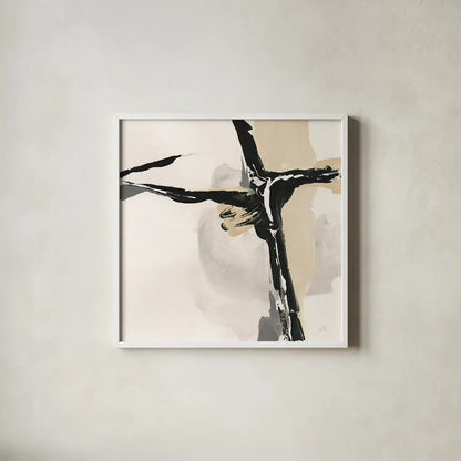 Creamy Tan II by Chris Paschke. Shown in a crisp white glass frame for a clean and minimalist style. Available as an archival giclee rolled canvas, fine art paper, or poster print. SKU 27927a.