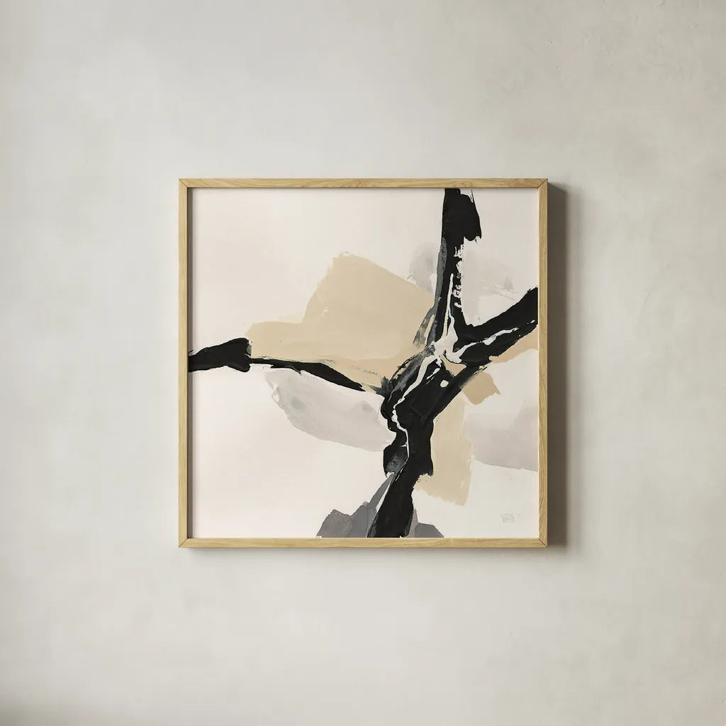 Creamy Tan III by Chris Paschke. Shown in a natural wood glass frame for a timeless modern aesthetic. Available as an archival giclee rolled canvas, fine art paper, or poster print. SKU 27928a.