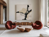 Creamy Tan III by Chris Paschke. Shown as extra-large giant wall art in a modern living room. Available as an archival giclee rolled canvas, fine art paper, or poster print. SKU 27928a.
