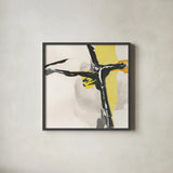 Creamy Yellow II by Chris Paschke. Shown in a sleek black glass frame for a contemporary gallery look. Available as an archival giclee rolled canvas, fine art paper, or poster print. SKU 26813a.