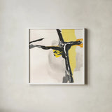 Creamy Yellow II by Chris Paschke. Shown in a crisp white glass frame for a clean and minimalist style. Available as an archival giclee rolled canvas, fine art paper, or poster print. SKU 26813a.