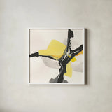 Creamy Yellow III by Chris Paschke. Shown in a crisp white glass frame for a clean and minimalist style. Available as an archival giclee rolled canvas, fine art paper, or poster print. SKU 26814a.