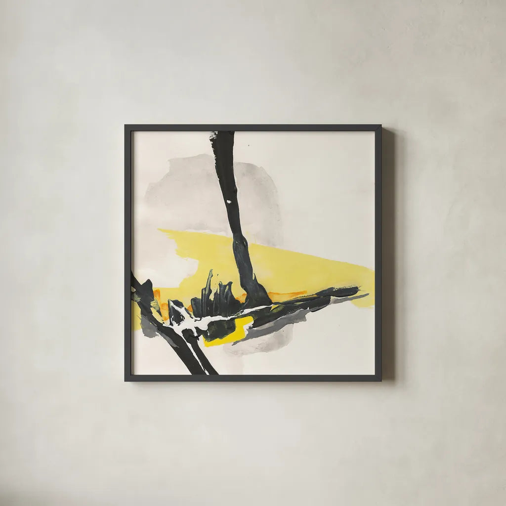 Creamy Yellow IV by Chris Paschke. Shown in a sleek black glass frame for a contemporary gallery look. Available as an archival giclee rolled canvas, fine art paper, or poster print. SKU 26815a.