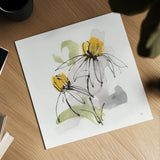 Crosby Cone Flower II by Chris Paschke. Shown as a detailed flat fine art print, highlighting archival giclee quality. Available as an archival giclee rolled canvas, fine art paper, or poster print. SKU 88087a.
