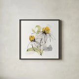 Crosby Cone Flower II by Chris Paschke. Shown in a sleek black glass frame for a contemporary gallery look. Available as an archival giclee rolled canvas, fine art paper, or poster print. SKU 88087a.