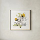 Crosby Cone Flower II by Chris Paschke. Shown in a natural wood glass frame for a timeless modern aesthetic. Available as an archival giclee rolled canvas, fine art paper, or poster print. SKU 88087a.