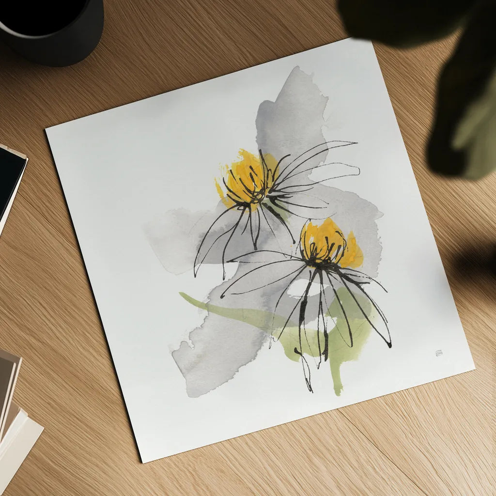 Crosby Cone Flower IV by Chris Paschke. Shown as a detailed flat fine art print, highlighting archival giclee quality. Available as an archival giclee rolled canvas, fine art paper, or poster print. SKU 88089a.