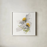 Crosby Cone Flower IV by Chris Paschke. Shown in a crisp white glass frame for a clean and minimalist style. Available as an archival giclee rolled canvas, fine art paper, or poster print. SKU 88089a.