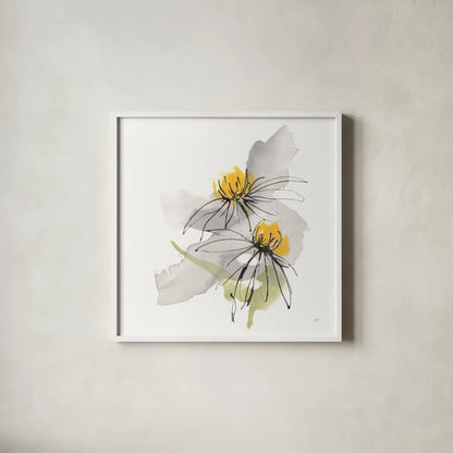 Crosby Cone Flower IV by Chris Paschke. Shown in a crisp white glass frame for a clean and minimalist style. Available as an archival giclee rolled canvas, fine art paper, or poster print. SKU 88089a.