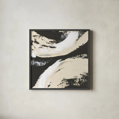 Crosby I Bright Cream by Chris Paschke. Shown in a sleek black glass frame for a contemporary gallery look. Available as an archival giclee rolled canvas, fine art paper, or poster print. SKU 84979a.