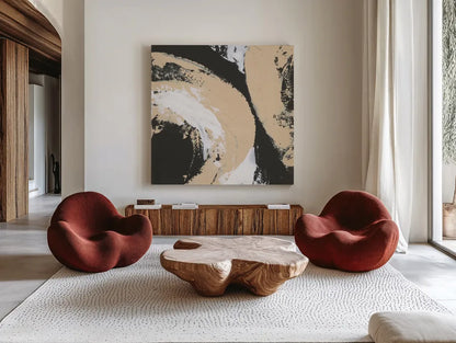 Crosby II by Chris Paschke. Shown as extra-large giant wall art in a modern living room. Available as an archival giclee rolled canvas, fine art paper, or poster print. SKU 83770a.