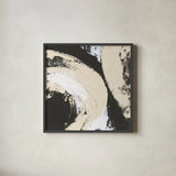 Crosby II Bright Cream by Chris Paschke. Shown in a sleek black glass frame for a contemporary gallery look. Available as an archival giclee rolled canvas, fine art paper, or poster print. SKU 84980a.