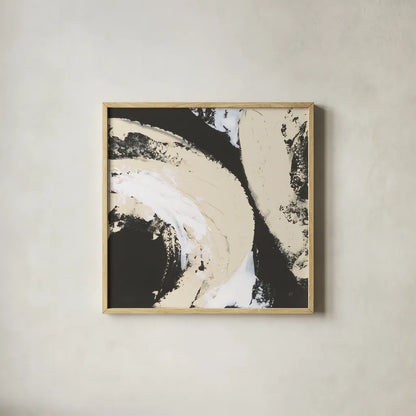 Crosby II Bright Cream by Chris Paschke. Shown in a natural wood glass frame for a timeless modern aesthetic. Available as an archival giclee rolled canvas, fine art paper, or poster print. SKU 84980a.