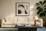 Crosby II Bright Cream by Chris Paschke. Displayed in a glass frame with matte in a clean modern living room. Available as an archival giclee rolled canvas, fine art paper, or poster print. SKU 84980a.