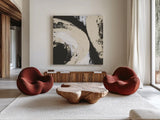 Crosby II Bright Cream by Chris Paschke. Shown as extra-large giant wall art in a modern living room. Available as an archival giclee rolled canvas, fine art paper, or poster print. SKU 84980a.