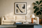 Crosby III Bright Cream by Chris Paschke. Displayed in a glass frame with matte in a clean modern living room. Available as an archival giclee rolled canvas, fine art paper, or poster print. SKU 84981a.