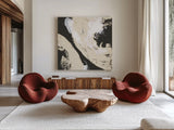 Crosby III Bright Cream by Chris Paschke. Shown as extra-large giant wall art in a modern living room. Available as an archival giclee rolled canvas, fine art paper, or poster print. SKU 84981a.