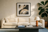 Crosby IV by Chris Paschke. Displayed in a glass frame with matte in a clean modern living room. Available as an archival giclee rolled canvas, fine art paper, or poster print. SKU 83772a.