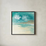 Cumulus Emerald I by Chris Paschke. Shown in a sleek black glass frame for a contemporary gallery look. Available as an archival giclee rolled canvas, fine art paper, or poster print. SKU 75660a.