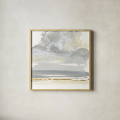 Cumulus Gray I by Chris Paschke. Shown in a natural wood glass frame for a timeless modern aesthetic. Available as an archival giclee rolled canvas, fine art paper, or poster print. SKU 75447a.