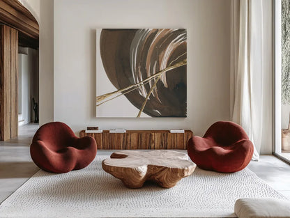 Curvature III by Chris Paschke. Shown as extra-large giant wall art in a modern living room. Available as an archival giclee rolled canvas, fine art paper, or poster print. SKU 78117a.