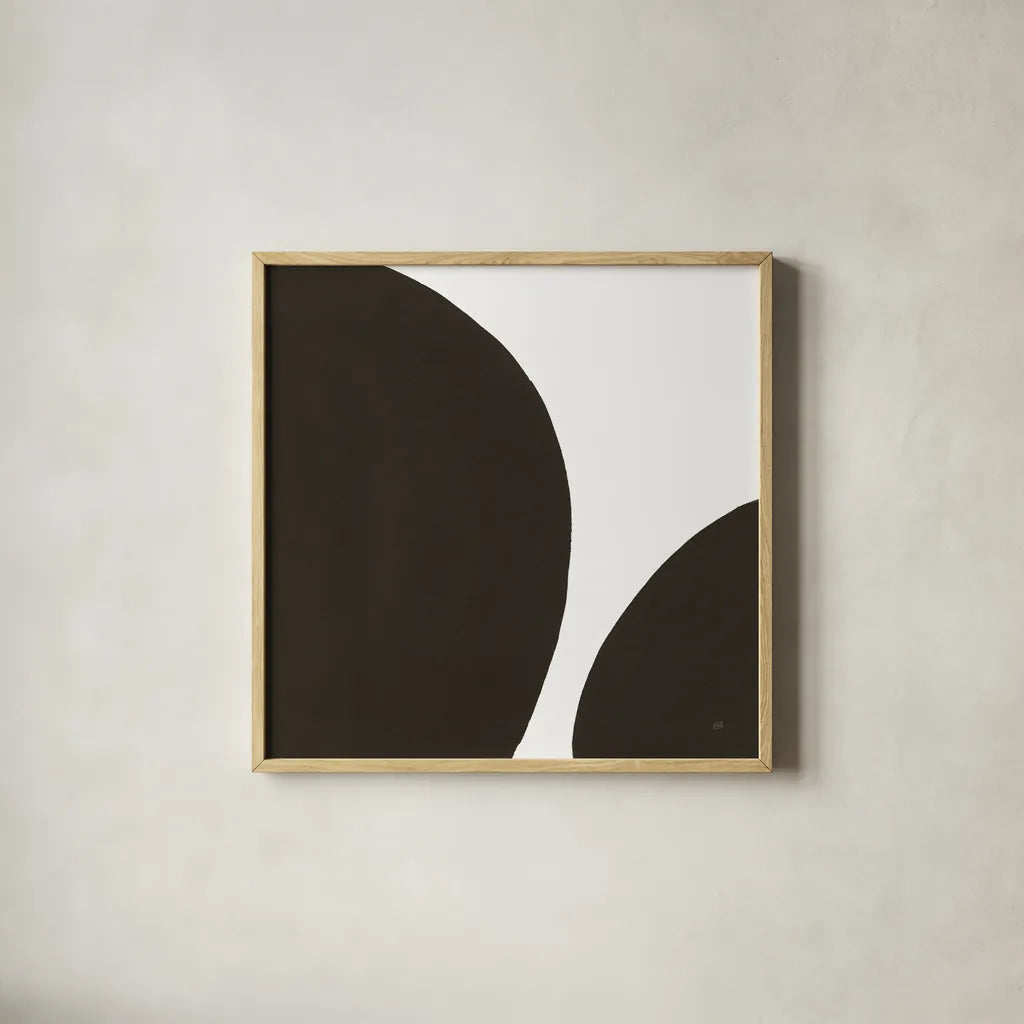 Curvilinear IV by Chris Paschke. Shown in a natural wood glass frame for a timeless modern aesthetic. Available as an archival giclee rolled canvas, fine art paper, or poster print. SKU 86232a.