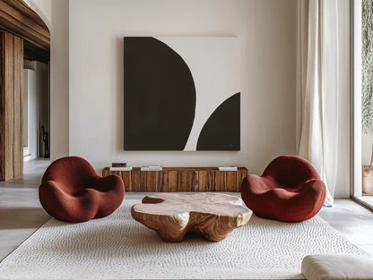 Curvilinear IV by Chris Paschke. Shown as extra-large giant wall art in a modern living room. Available as an archival giclee rolled canvas, fine art paper, or poster print. SKU 86232a.