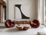 Curvilinear V by Chris Paschke. Shown as extra-large giant wall art in a modern living room. Available as an archival giclee rolled canvas, fine art paper, or poster print. SKU 86233a.
