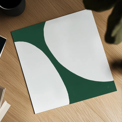 Curvilinear V Emerald Green by Chris Paschke. Shown as a detailed flat fine art print, highlighting archival giclee quality. Available as an archival giclee rolled canvas, fine art paper, or poster print. SKU 88262a.