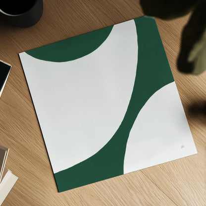 Curvilinear VI Emerald Green by Chris Paschke. Shown as a detailed flat fine art print, highlighting archival giclee quality. Available as an archival giclee rolled canvas, fine art paper, or poster print. SKU 88263a.